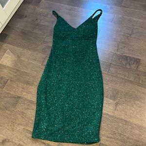 Sparkly emerald green dress